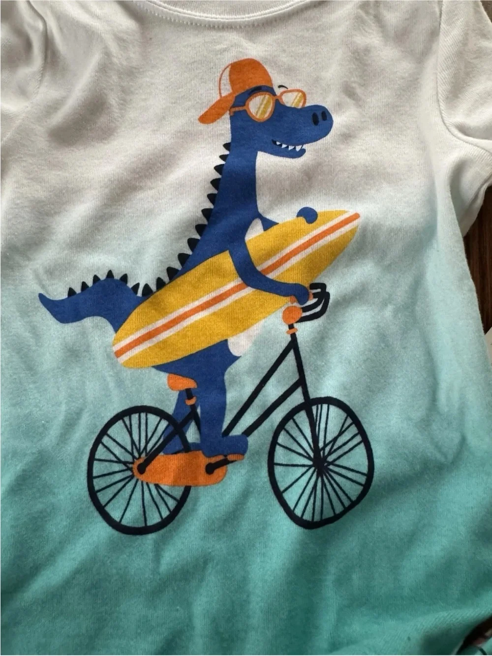 NWT Boys 4T Wonder Nation Dinosaur Bicycle Surfboard Short Sleeve Pants Pajamas